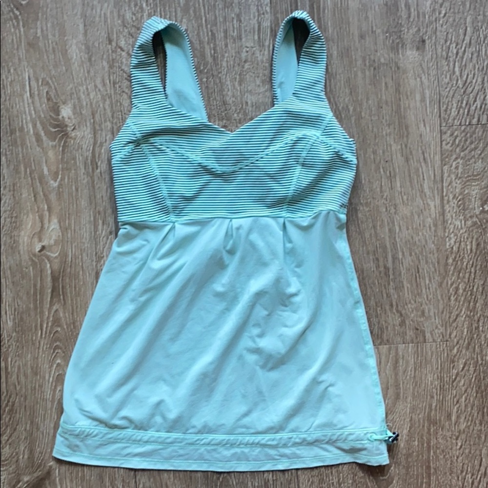 Tame Me Tank Teal Striped breathable workout - Picture 8 of 11